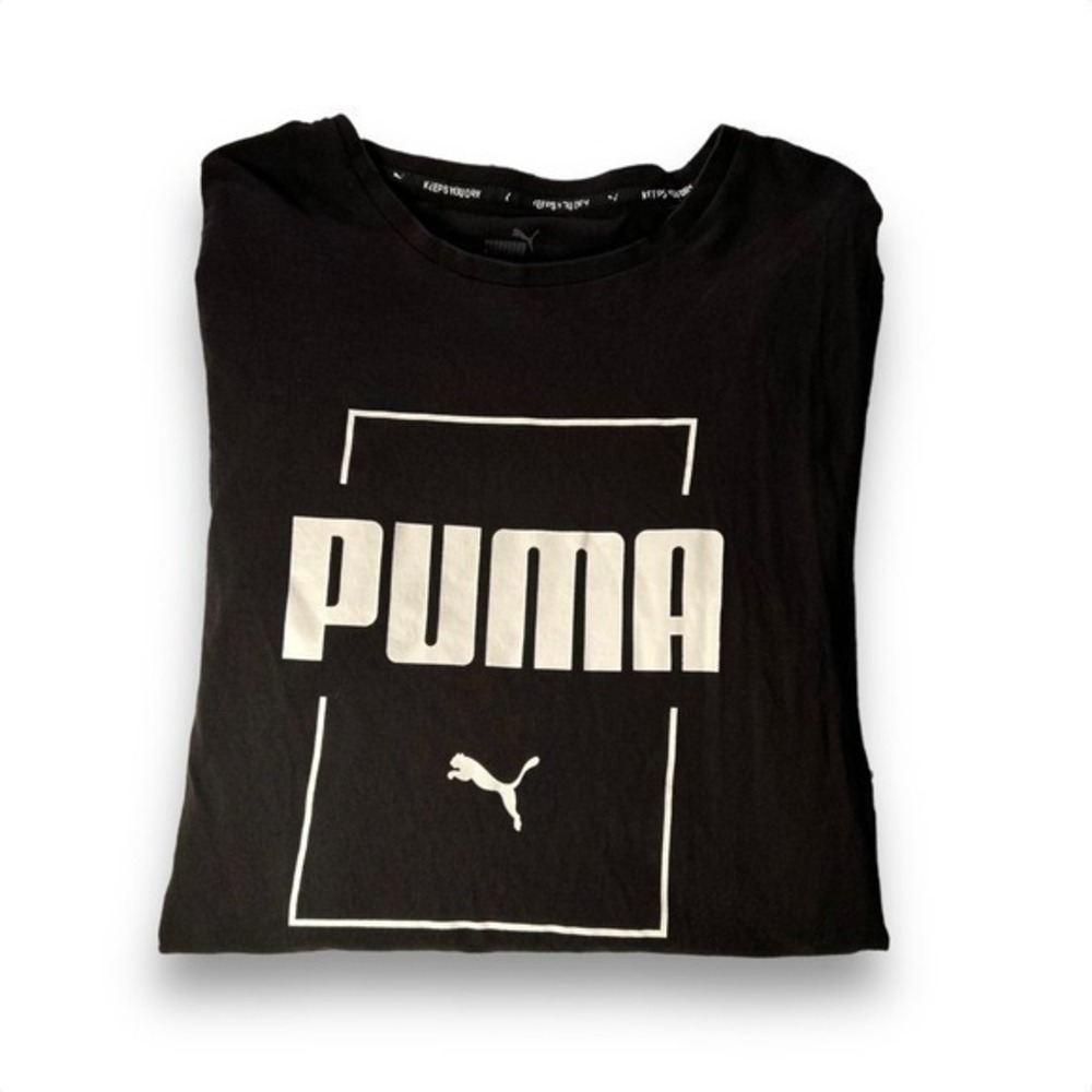 Puma Black and White Square Graphic Branded Tshirt Size Medium - "Maximo"